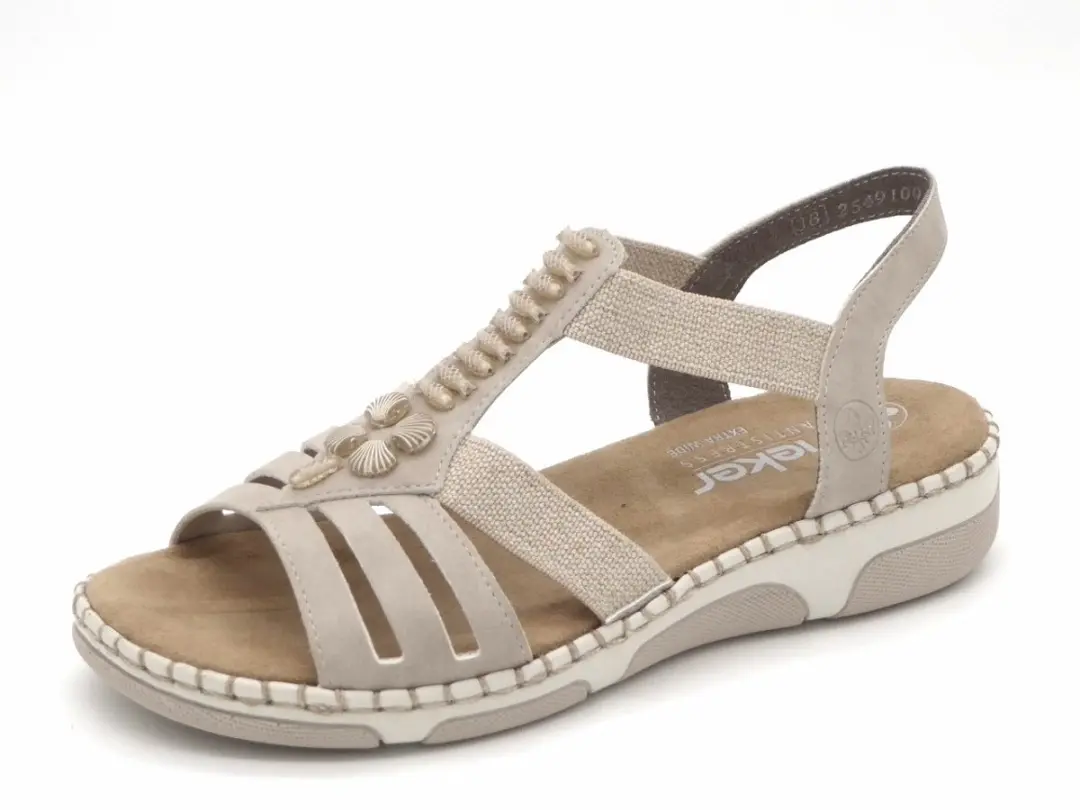 Rieker 66201 Dames Sandalen - Maat 40 - Beige