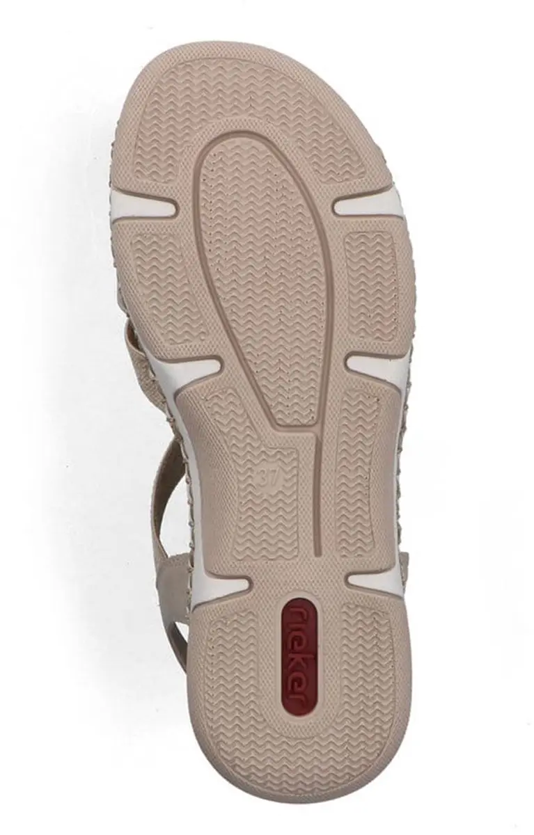 Rieker 66201 Dames Sandalen - Maat 40 - Beige