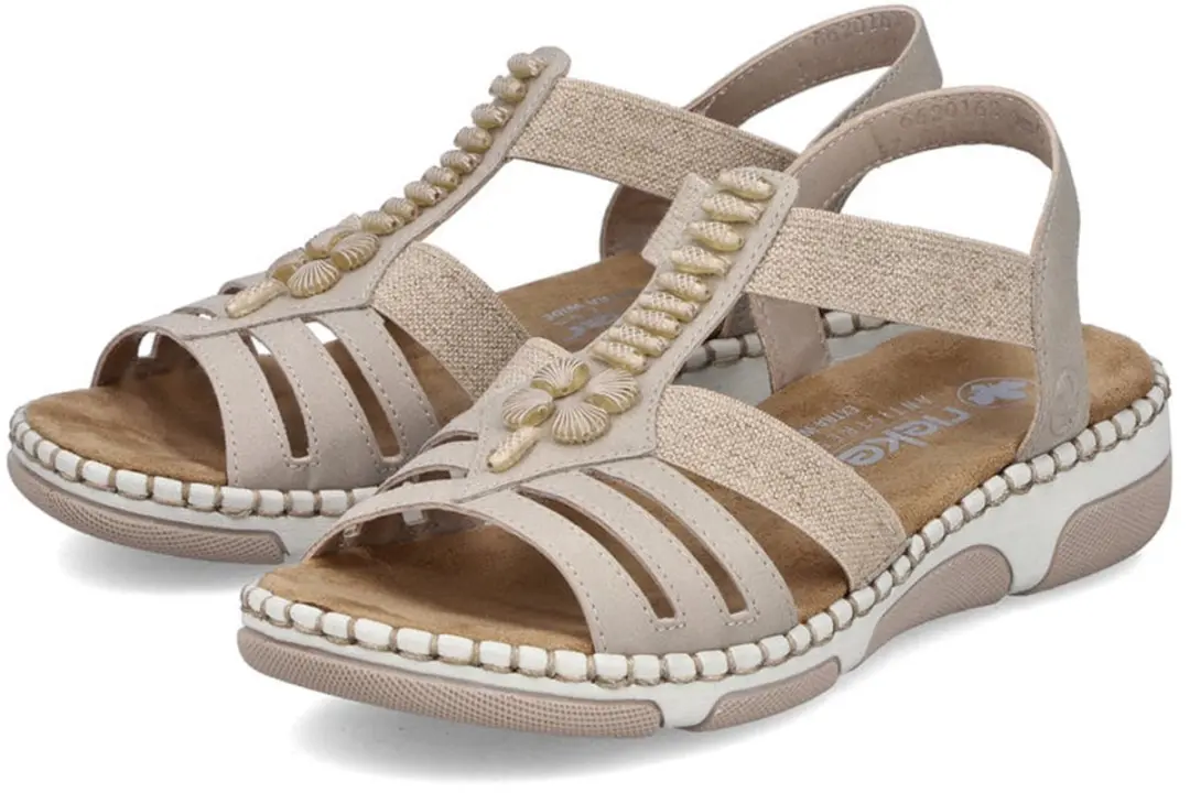 Rieker 66201 Dames Sandalen - Maat 40 - Beige