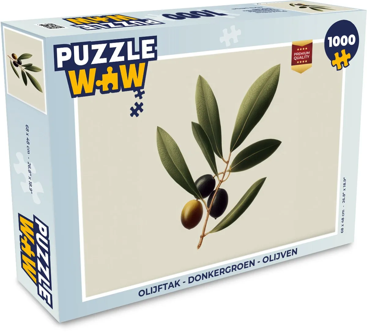 PuzzleWow Olijftak Legpuzzel 1000 Stuks - Donkergroen