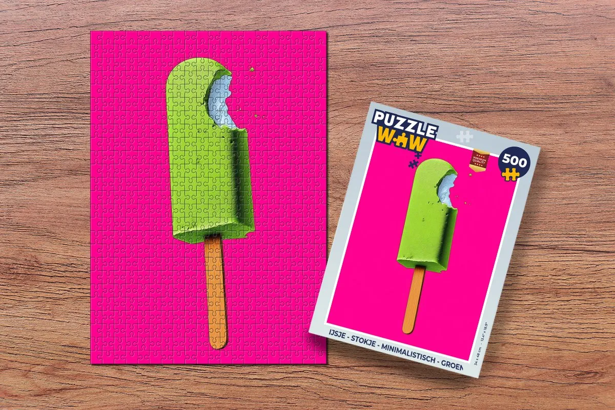 PuzzleWow IJsje Minimalistisch Legpuzzel 500 Stuks - Groen