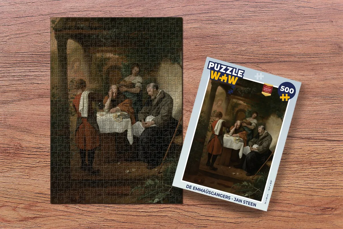 PuzzleWow De Emmaüsgangers Jan Steen Legpuzzel 500 Stuks - Multicolor