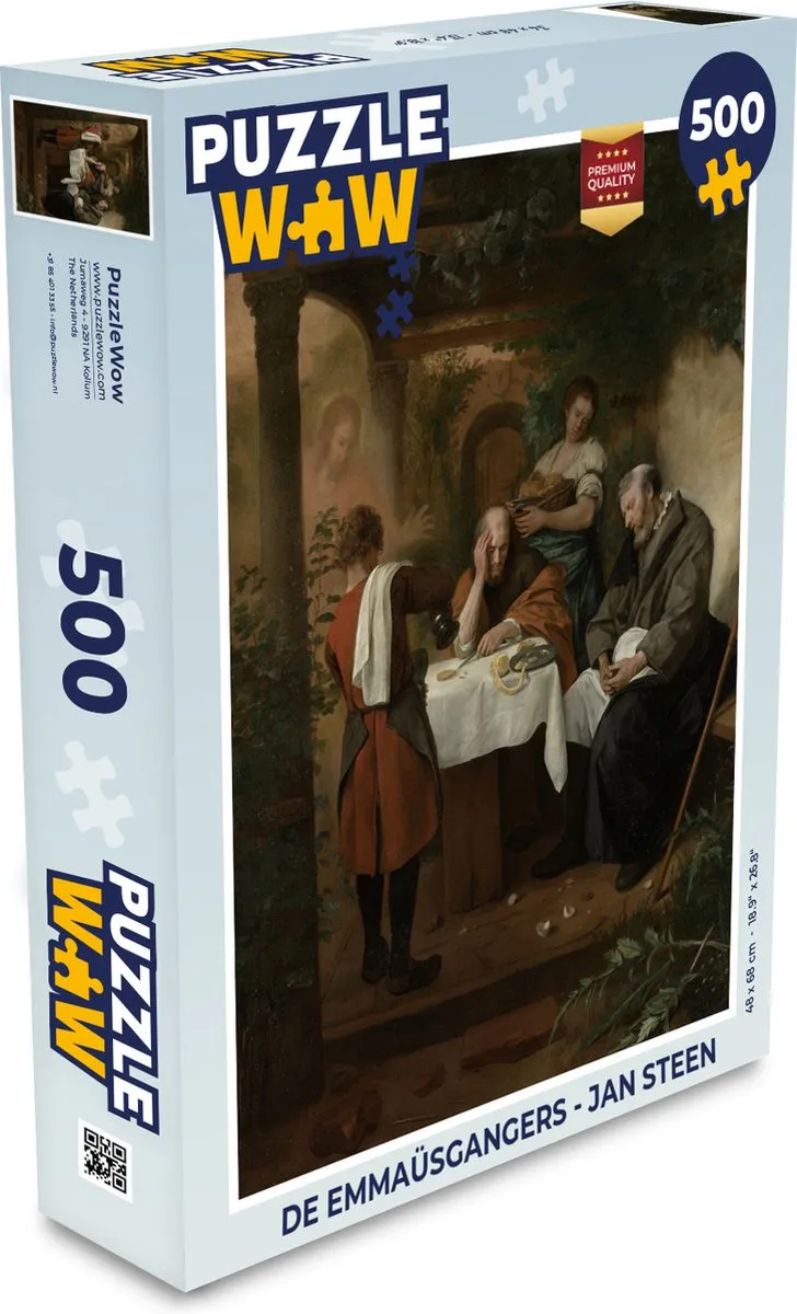 PuzzleWow De Emmaüsgangers Jan Steen Legpuzzel 500 Stuks - Multicolor