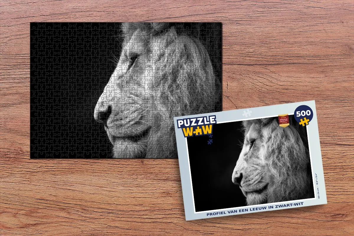PuzzleWow Leeuw Portret Legpuzzel 500 Stuks - Multicolor