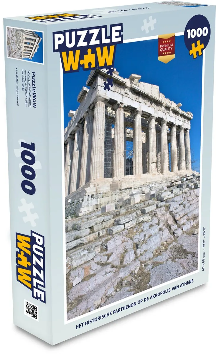 PuzzleWow Het historische Parthenon Akropolis Legpuzzel 1000 Stuks - Multicolor