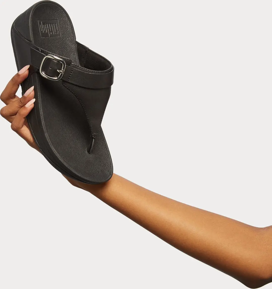FitFlop Lulu Adjustable Toe Post Slides - Maat 40 - Zwart - afbeelding 6 van 6