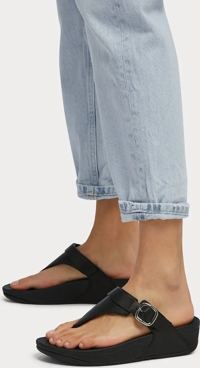 FitFlop Lulu Adjustable Toe Post Slides - Maat 40 - Zwart - afbeelding 4 van 6