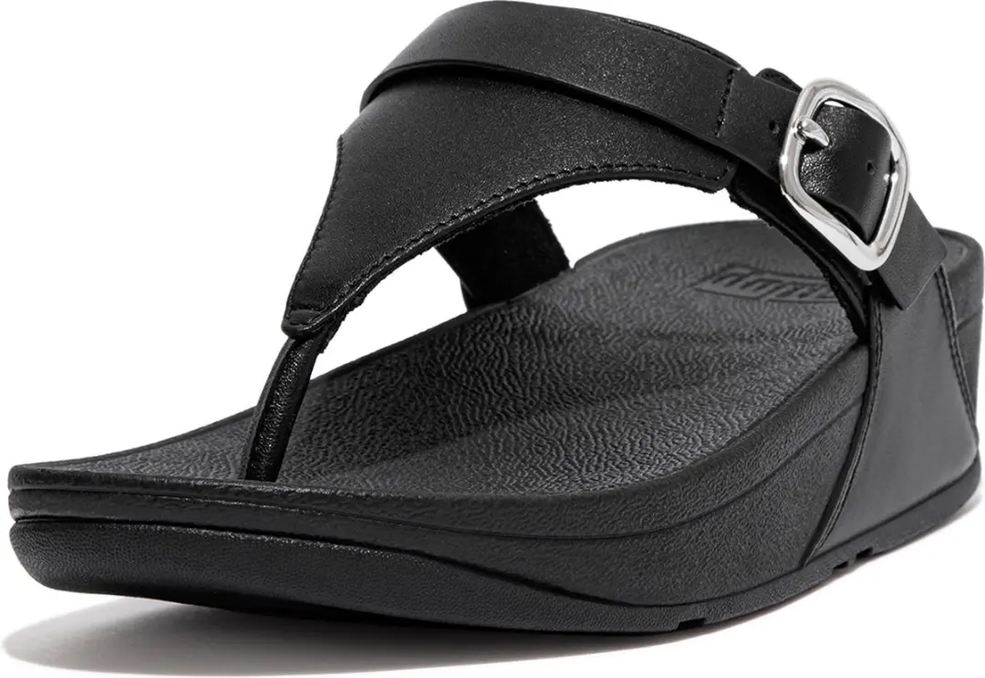 FitFlop Lulu Adjustable Toe Post Slides - Maat 40 - Zwart - afbeelding 2 van 6