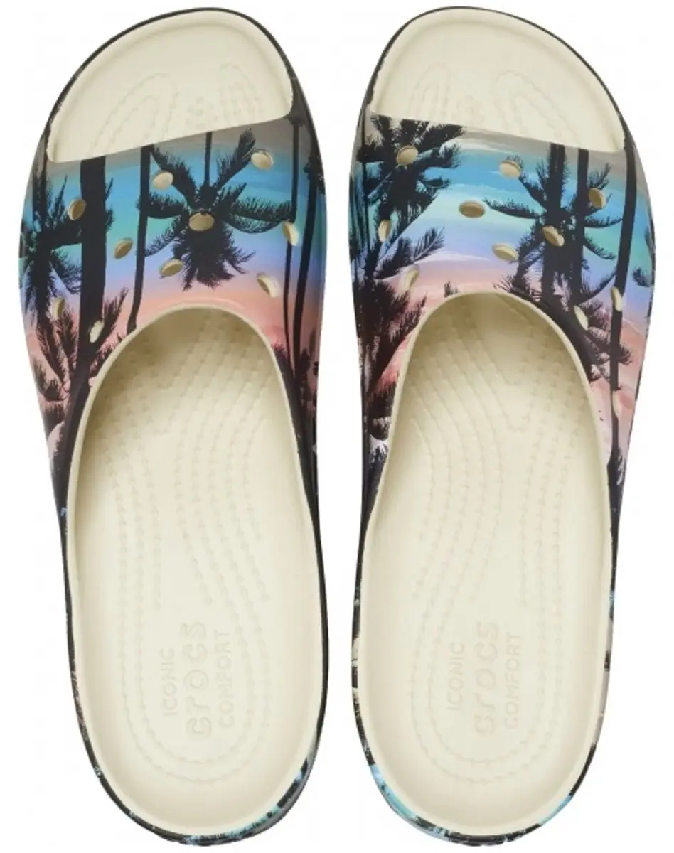 Crocs Classic Platform Retro Resort Slippers Bone/ Multi Maat 41/42 US 10