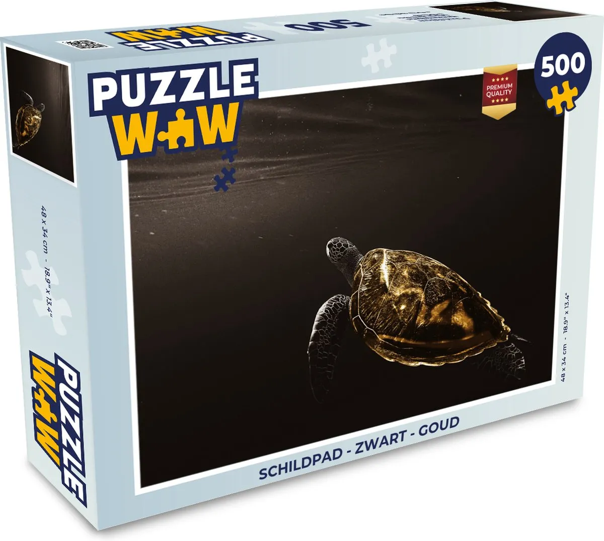 PuzzleWow Schildpad Legpuzzel 500 Stuks - Multicolor
