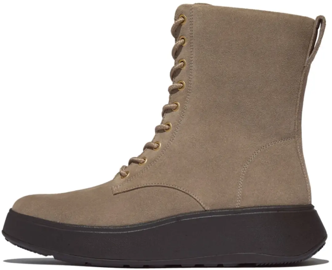 FitFlop F-Mode Suede Lace-Up Flatform Ankle Boots