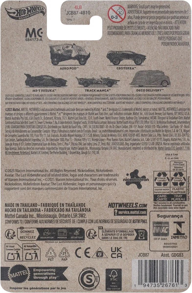 Hot Wheels Silver Series Avatar Geoterra JCB87 - Meerkleurig