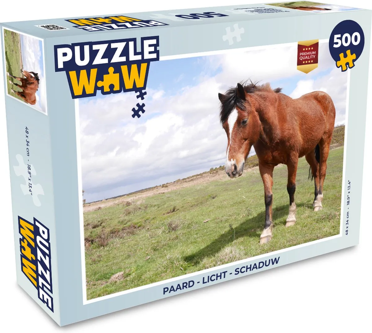 PuzzleWow Paard Licht Schaduw Legpuzzel 500 Stuks - Multicolor