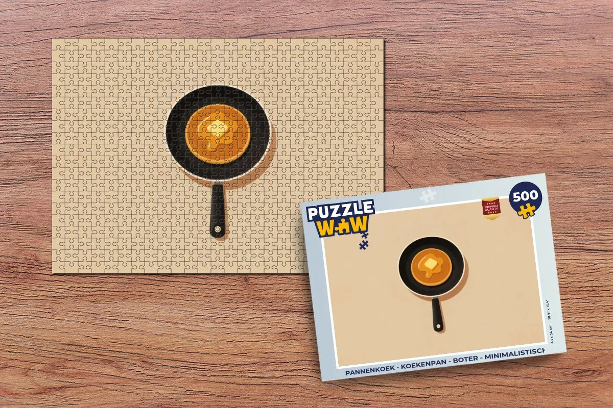 PuzzleWow Pannenkoek Legpuzzel 500 Stuks - Koekenpan