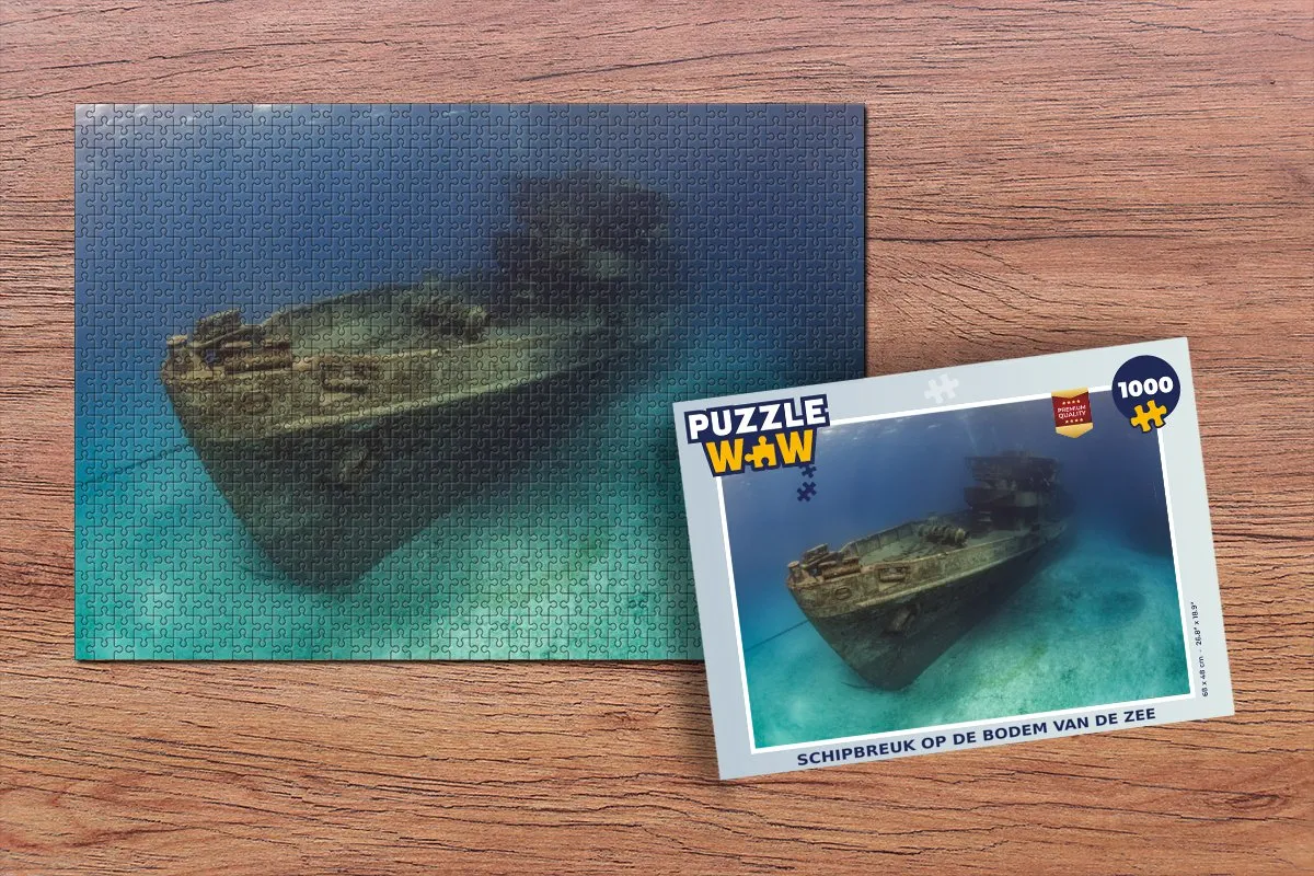 PuzzleWow Schipbreuk op de bodem van de zee Legpuzzel 1000 Stuks