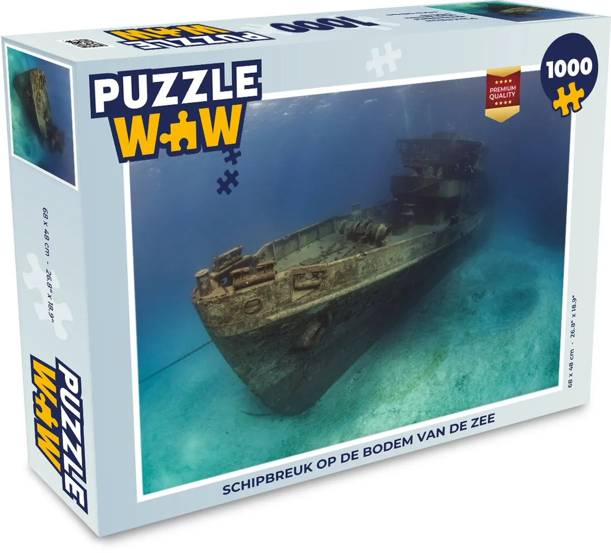 PuzzleWow Schipbreuk op de bodem van de zee Legpuzzel 1000 Stuks - Multicolor