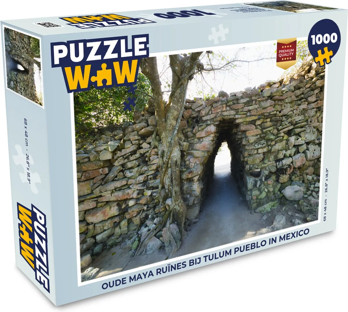 PuzzleWow Oude Maya Ruïnes Tulum Legpuzzel 1000 Stuks - Multicolor