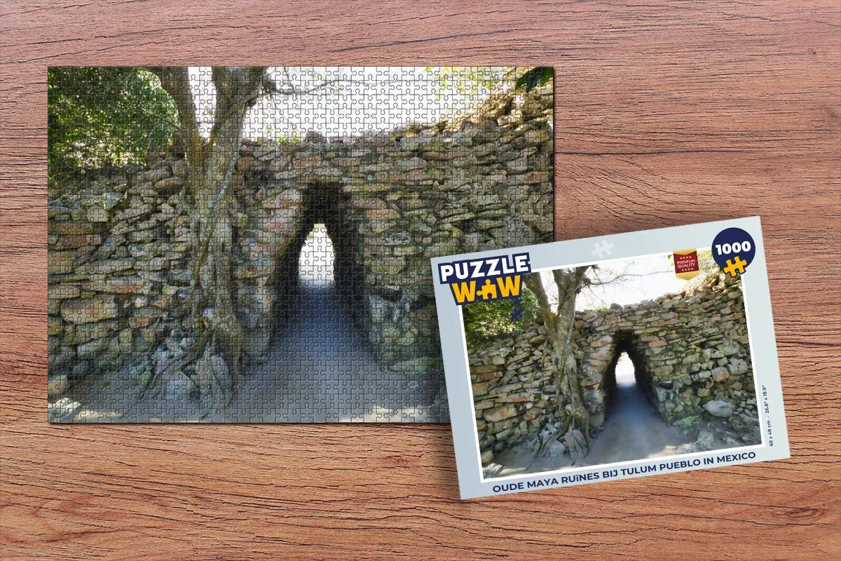 PuzzleWow Oude Maya Ruïnes Tulum Legpuzzel 1000 Stuks - Multicolor