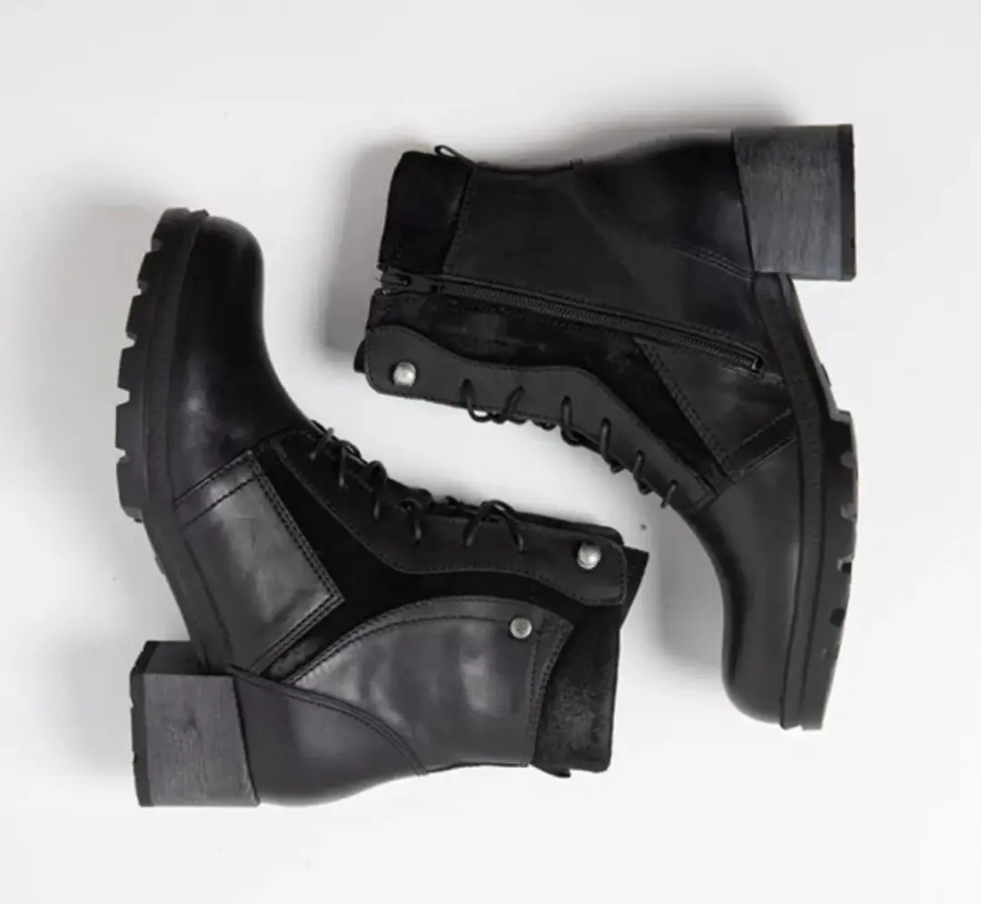 Wolky 0610030 000 Dames Leren Veterboots - Zwart - 41
