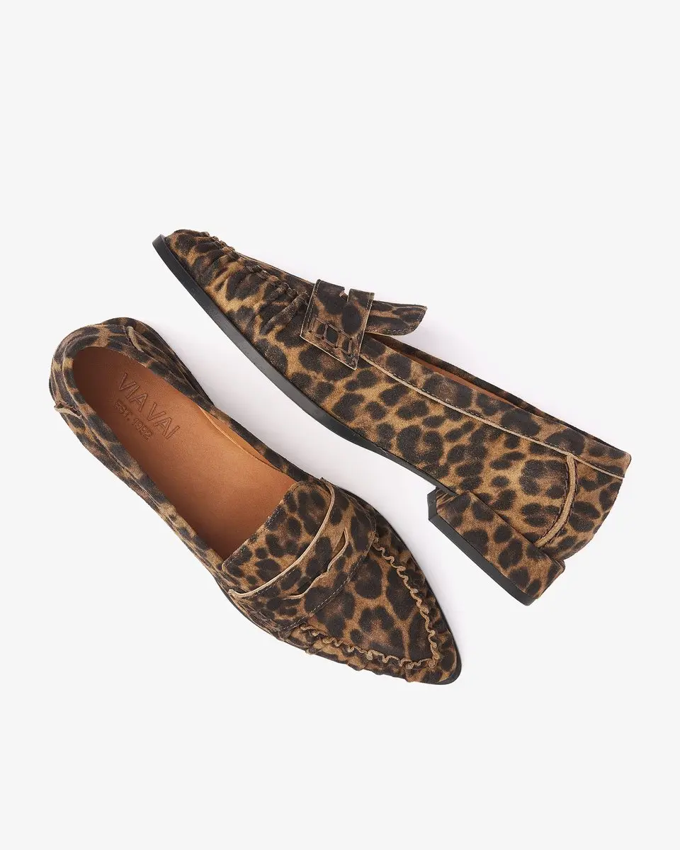 VIA VAI Jazz Billie Loafers - Beige Luipaard 39