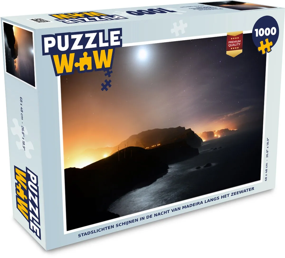 PuzzleWow Legpuzzel Stadslichten Madeira 1000 Stuks - Multicolor