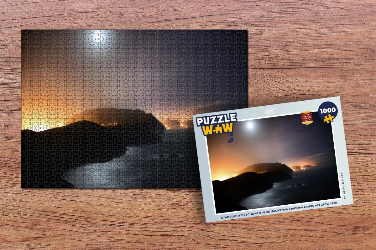 PuzzleWow Legpuzzel Stadslichten Madeira 1000 Stuks - Multicolor