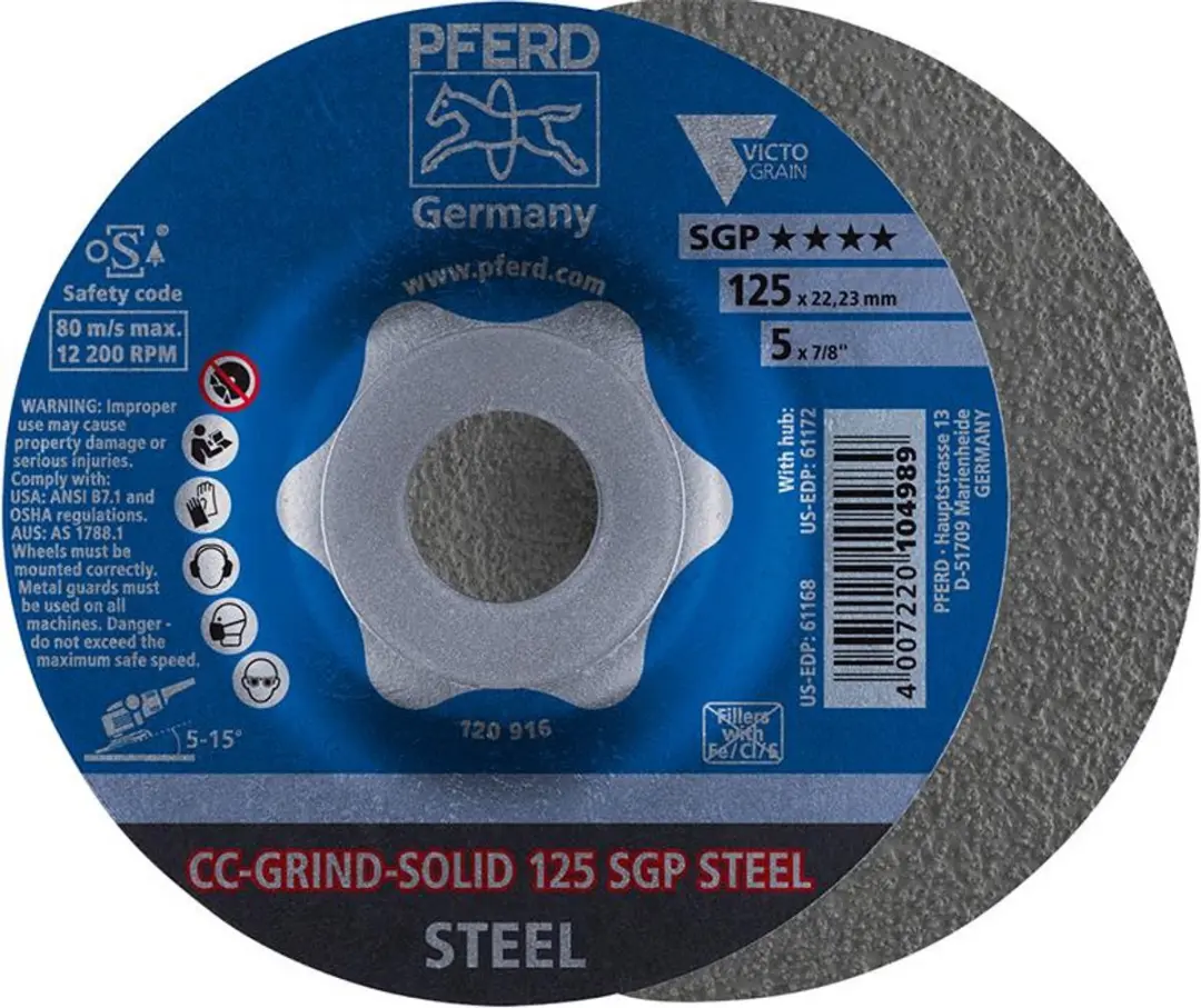 Pferd CC-GRIND Solid SGP STEEL Schuurschijf 125mm