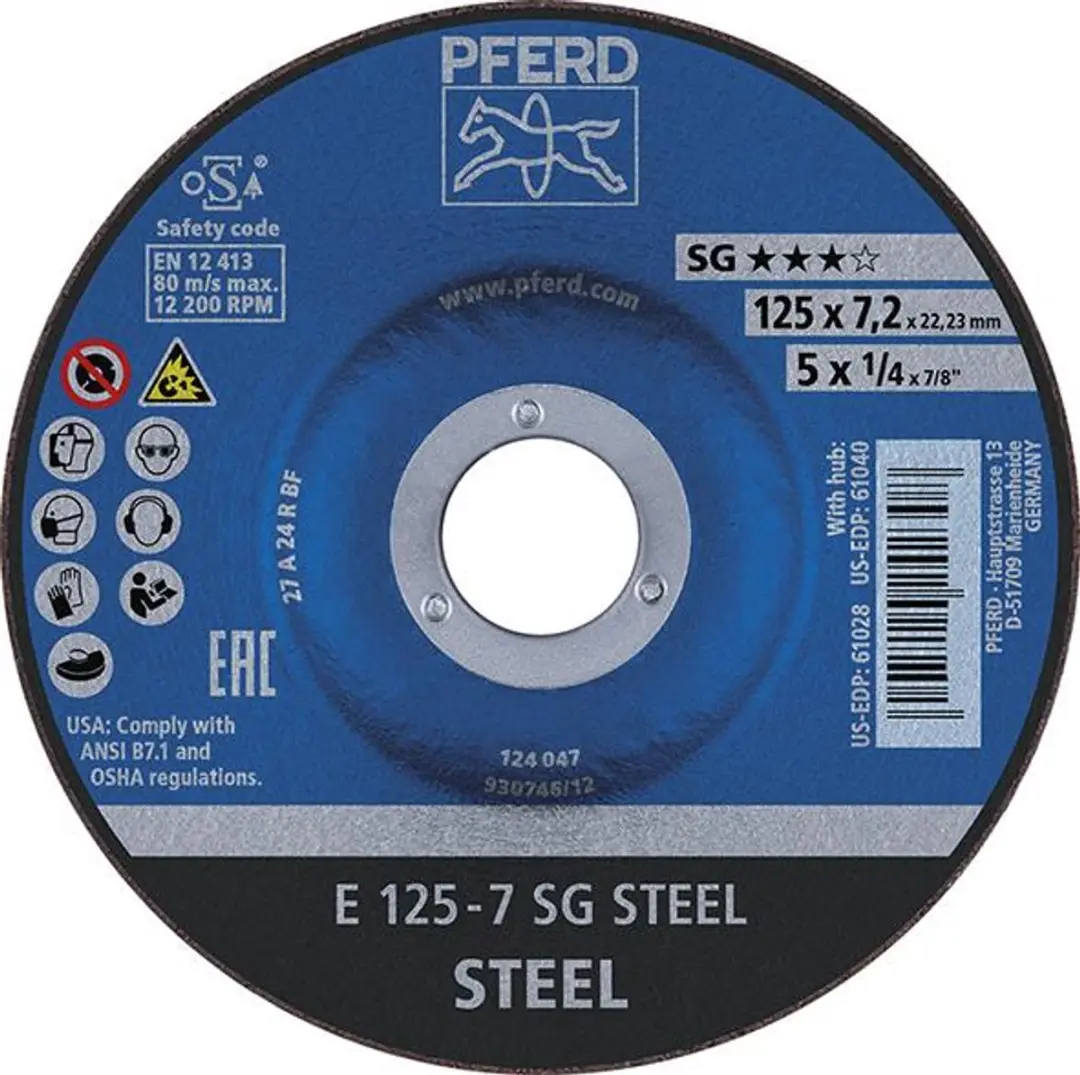 Pferd SG Steel 62211626 Afbraamschijf Gebogen 115mm - 10 Stuks