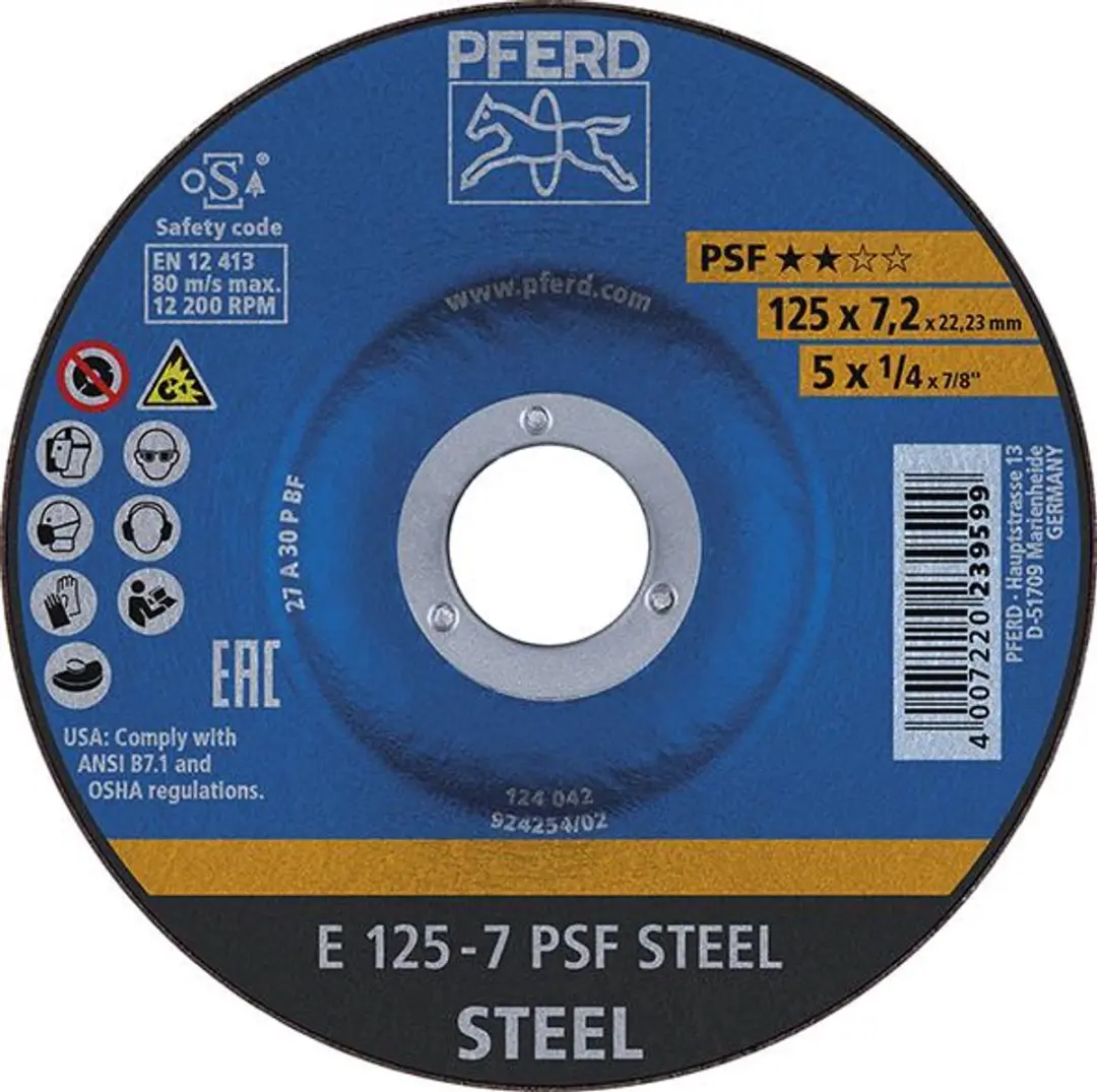 Pferd Afbraamschijf Staal E 115-7 PSF STEEL