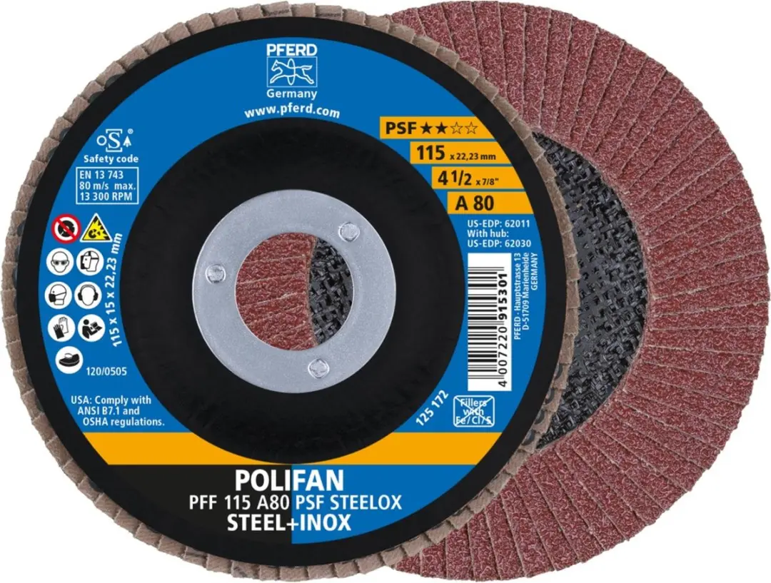 Pferd Lamellenschijf Korund PFF 115 A 80 PSF STEELOX