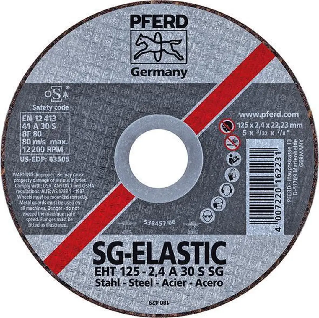 Pferd Sg Steel 61330122 Doorslijpschijf Recht 115 Mm 22.23 Mm 25 Stuks