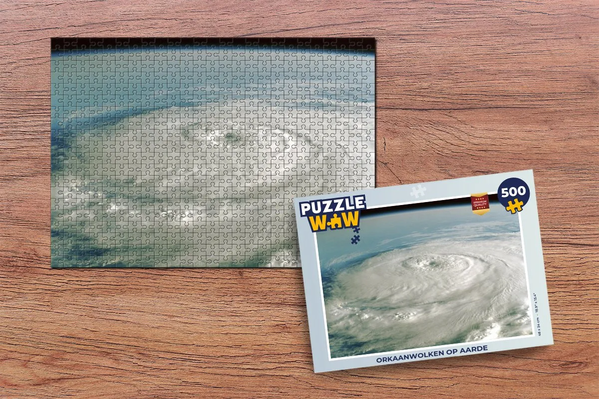 PuzzleWow Orkaanwolken op Aarde Legpuzzel 500 Stuks - Multicolor