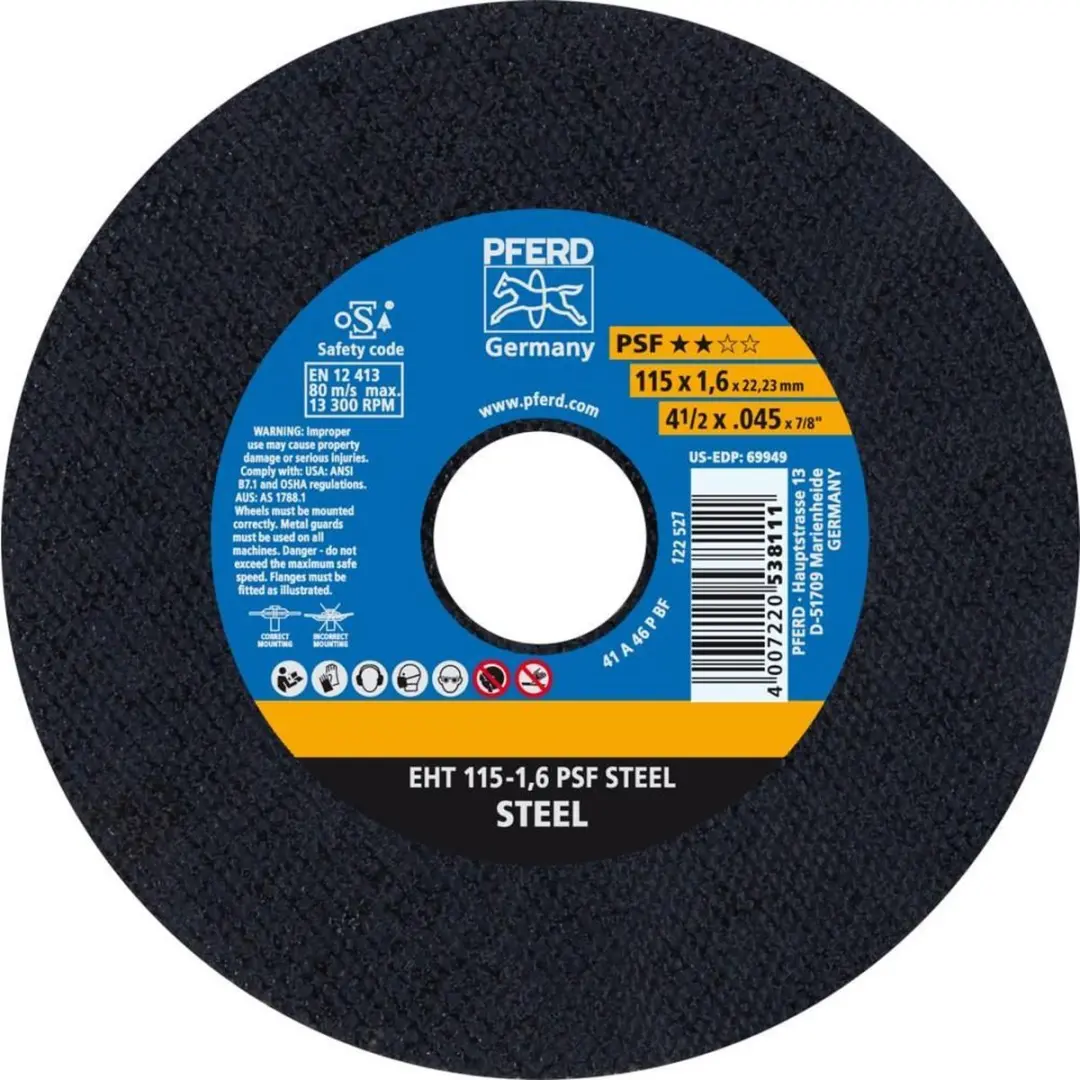 Pferd EHT 115-1,6 PSF STEEL Doorslijpschijf