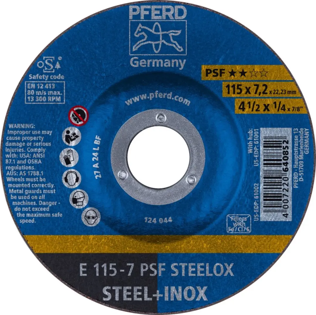 Pferd Afbraamschijf Staal/RVS E 115-7 PSF STEELOX