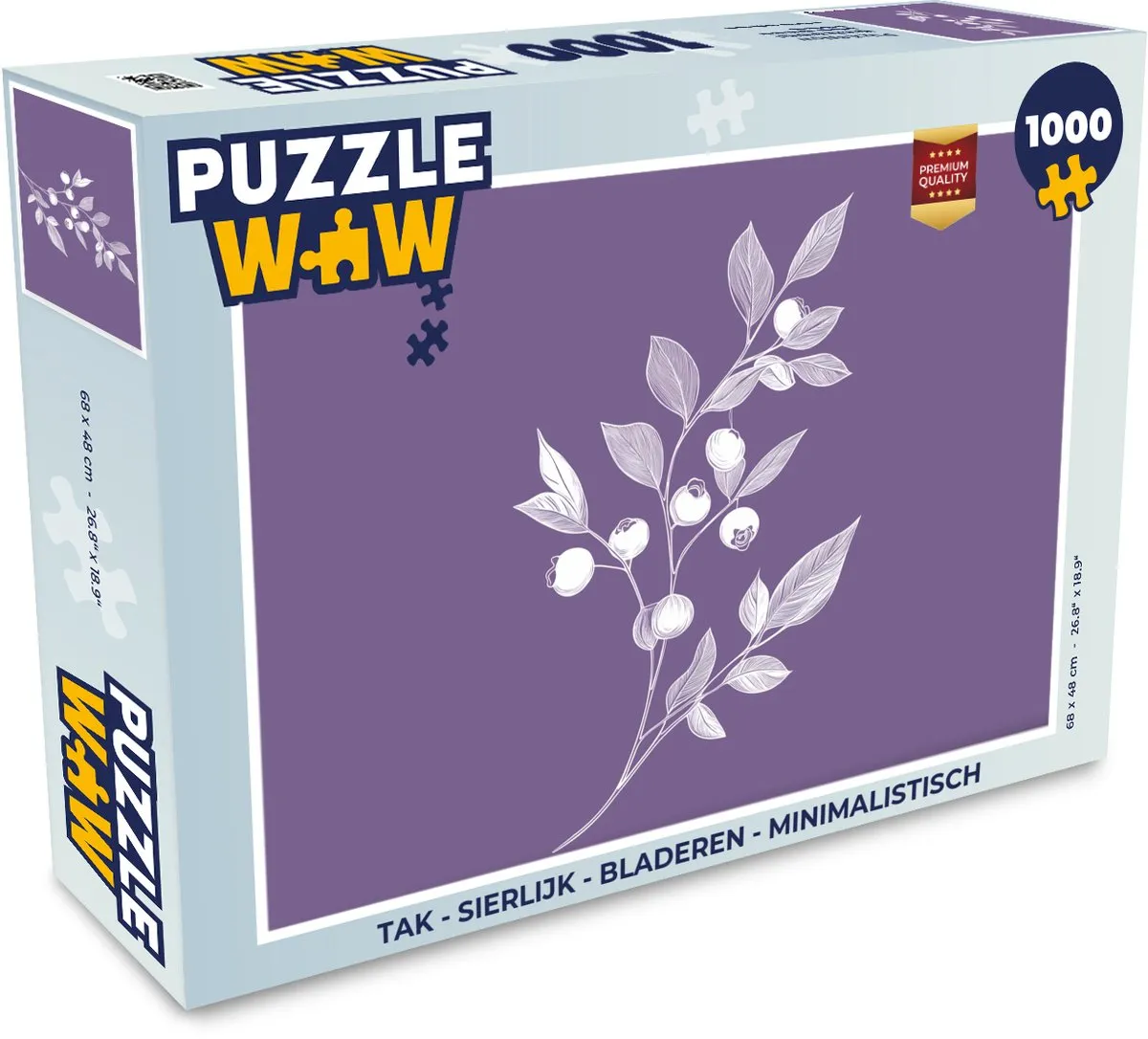 PuzzleWow Tak Bladeren Legpuzzel 1000 Stuks - Bosbessen