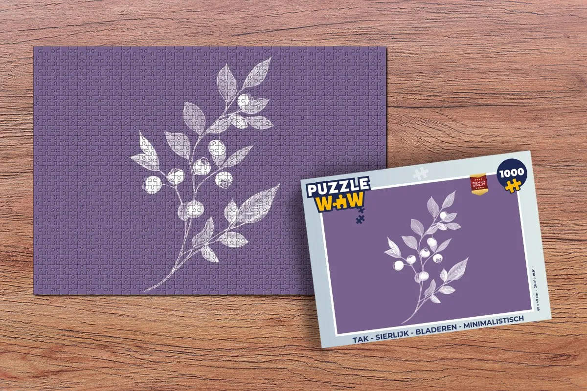 PuzzleWow Tak Bladeren Legpuzzel 1000 Stuks - Bosbessen