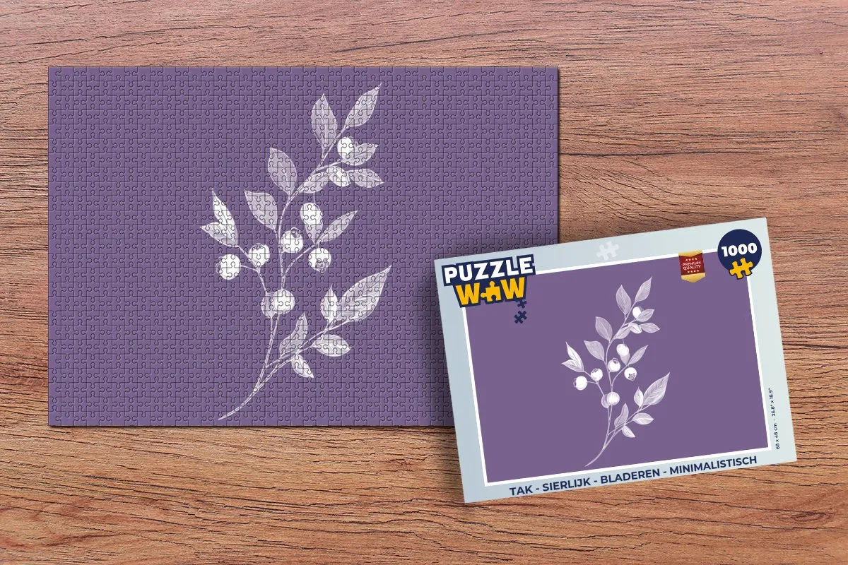 PuzzleWow Tak Bladeren Legpuzzel 1000 Stuks - Bosbessen