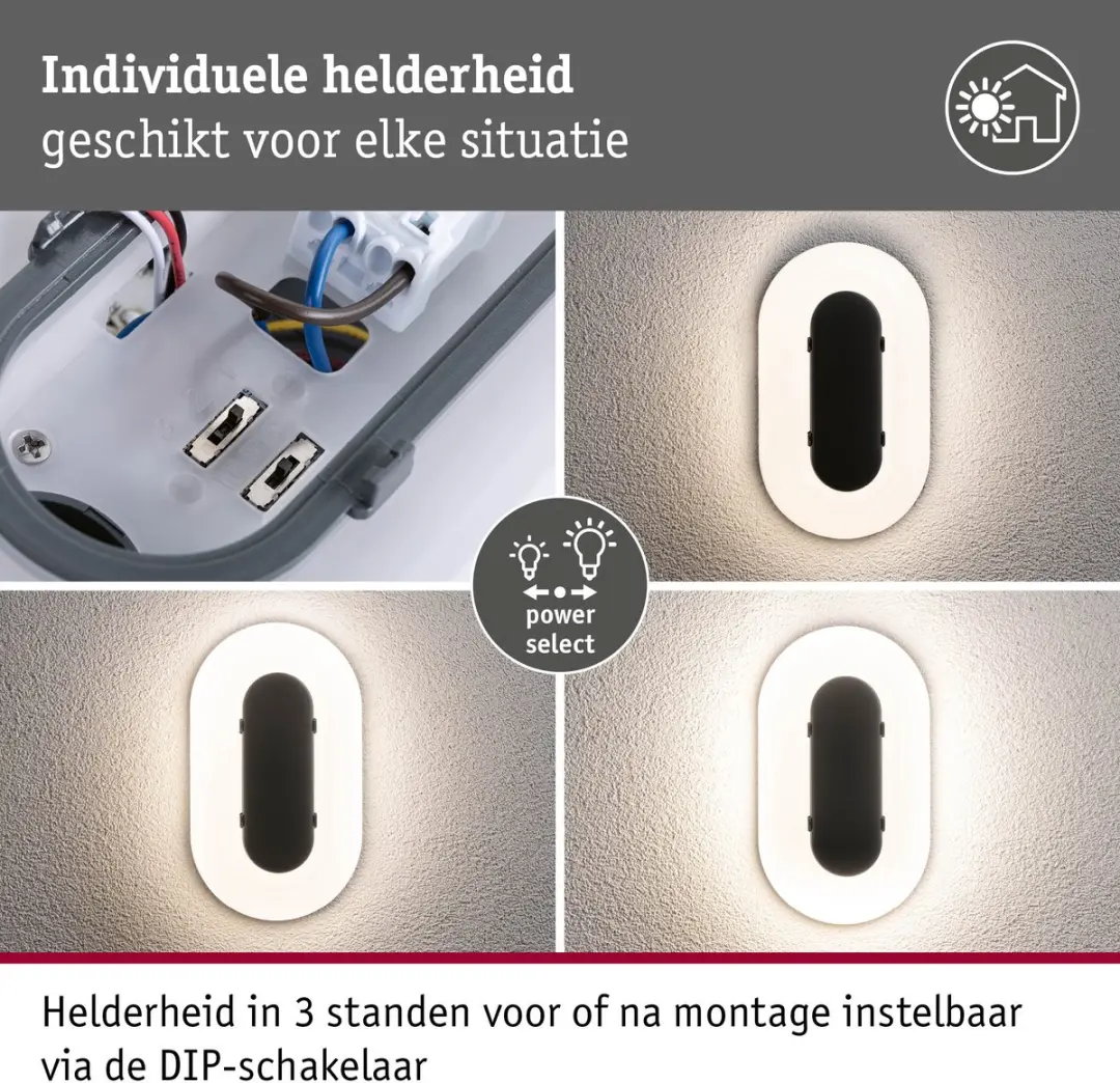 Paulmann Elunor LED Wandarmatuur Buiten IP65 18,5W 1460lm Antraciet - afbeelding 6 van 6