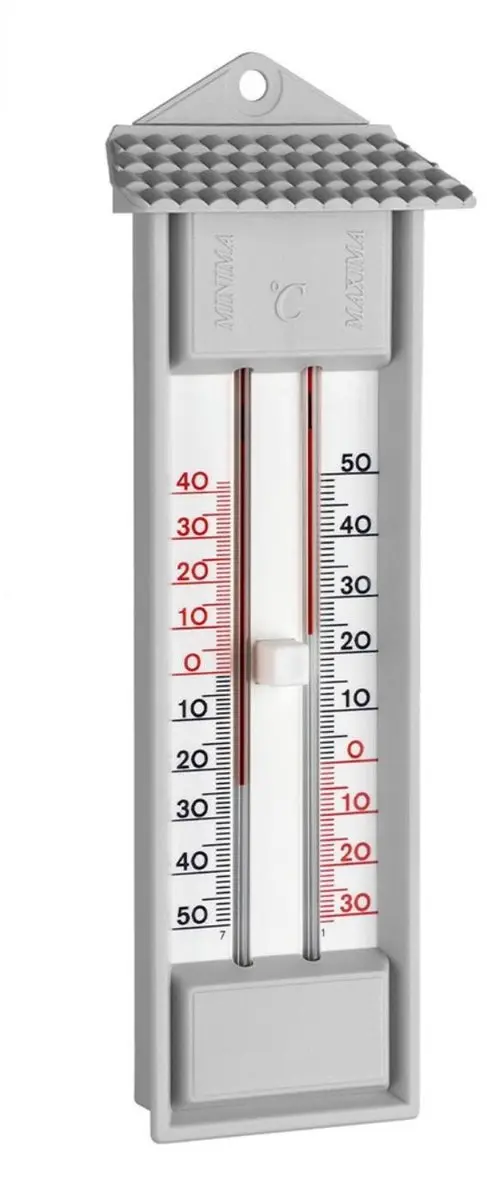TFA Thermometer min/max kunststof grijs