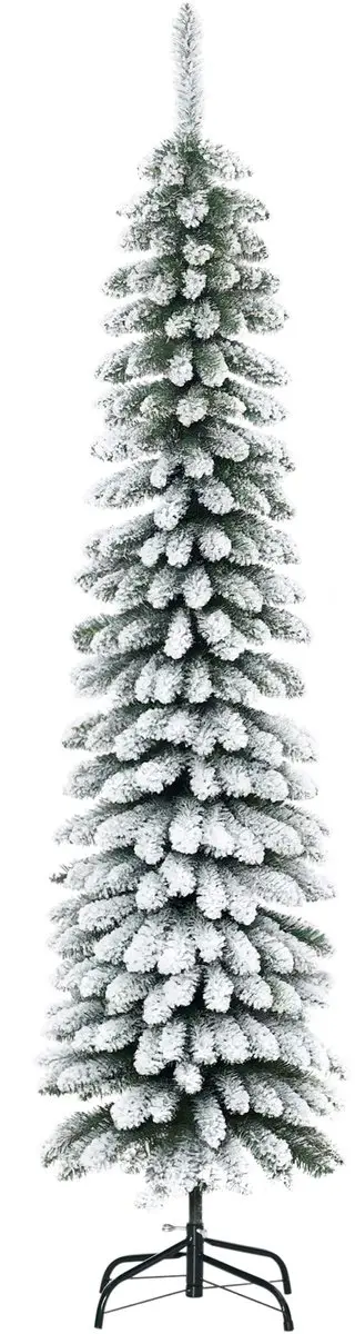 HOMCOM Kerstboom Kunststof, Metaal Ø46 x 180H cm Groen+Wit