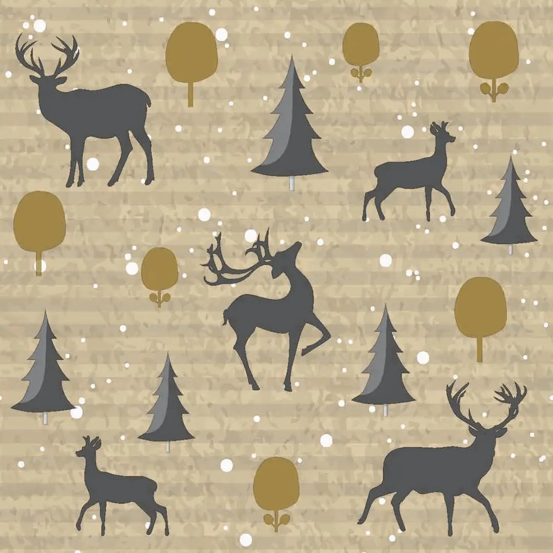 Duni Servetten Deer Forest 3-laags 24 X 24 Cm Bruin 20 Stuks