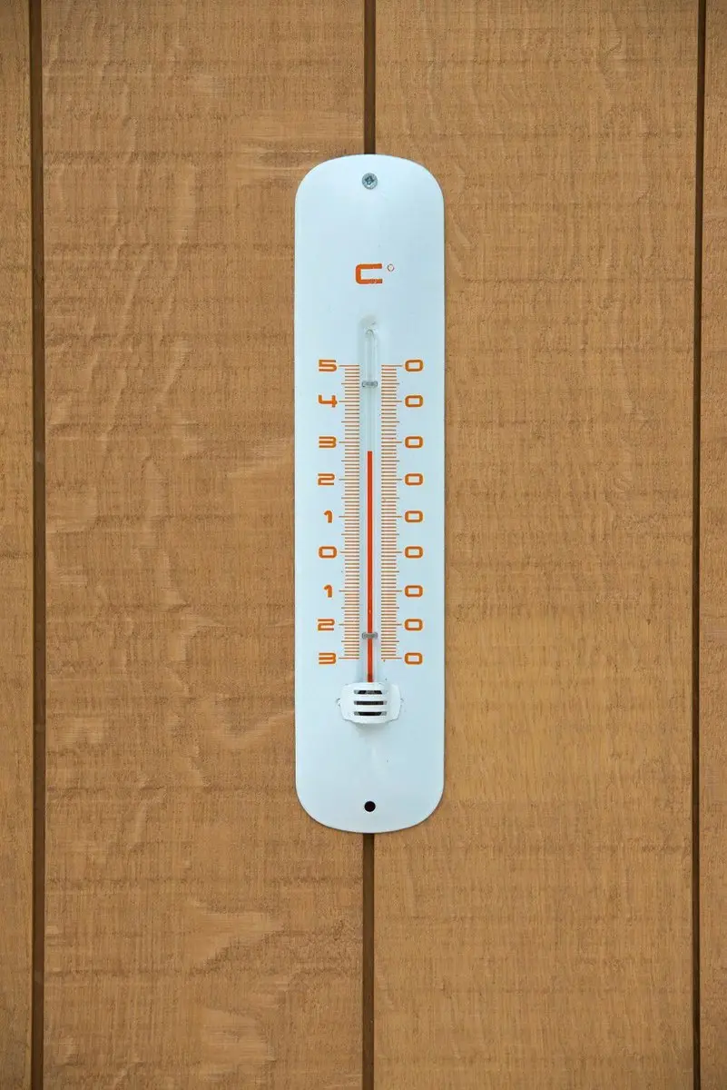 Nature Metaal Thermometer Wit 30x6,5cm