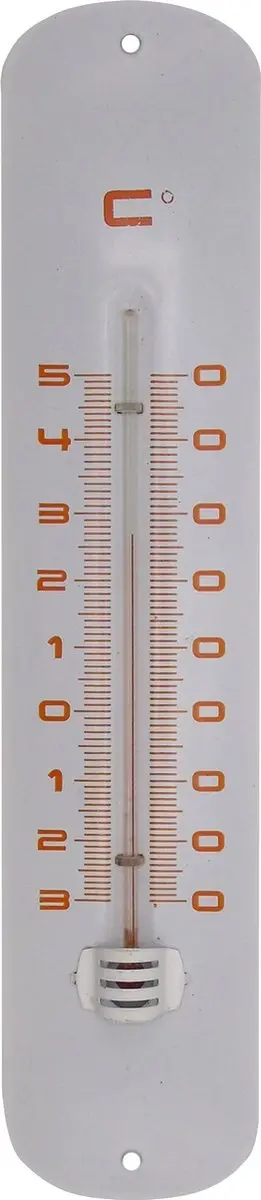 Nature Metaal Thermometer Wit 30x6,5cm