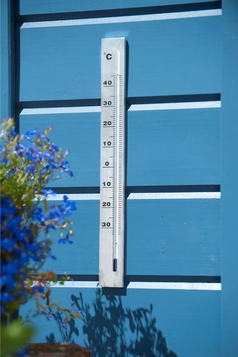 Nature Muurthermometer Aluminium - Grijs