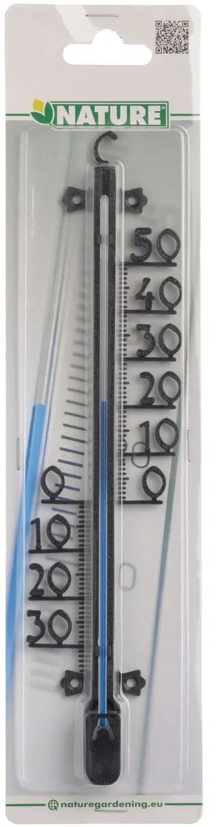 Nature Profielthermometer 6x1x25cm - Zwart