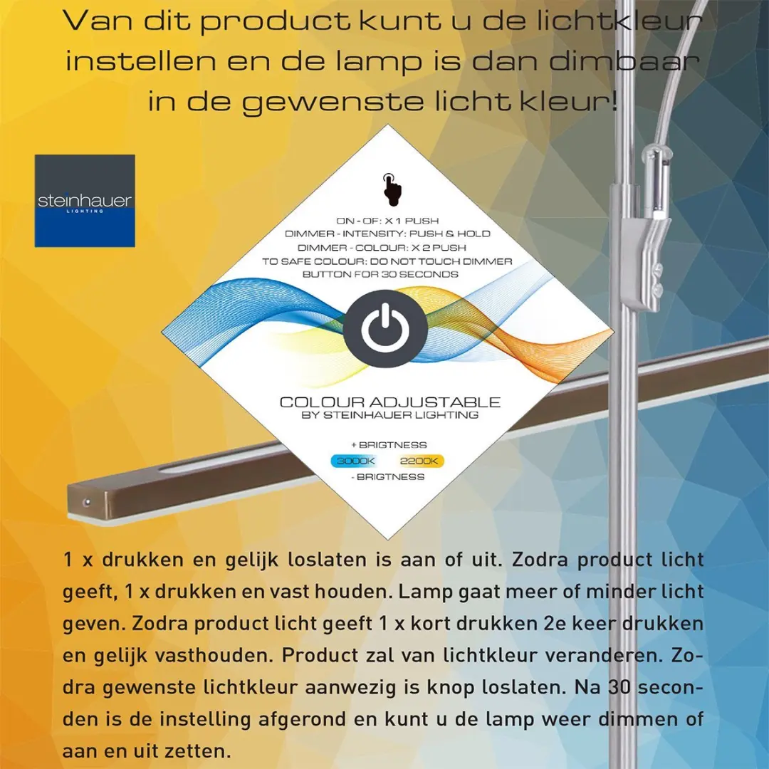 Steinhauer Litho 2431ST Wandlamp - Dimbaar 4000K - Ø10cm Zilver - afbeelding 4 van 6
