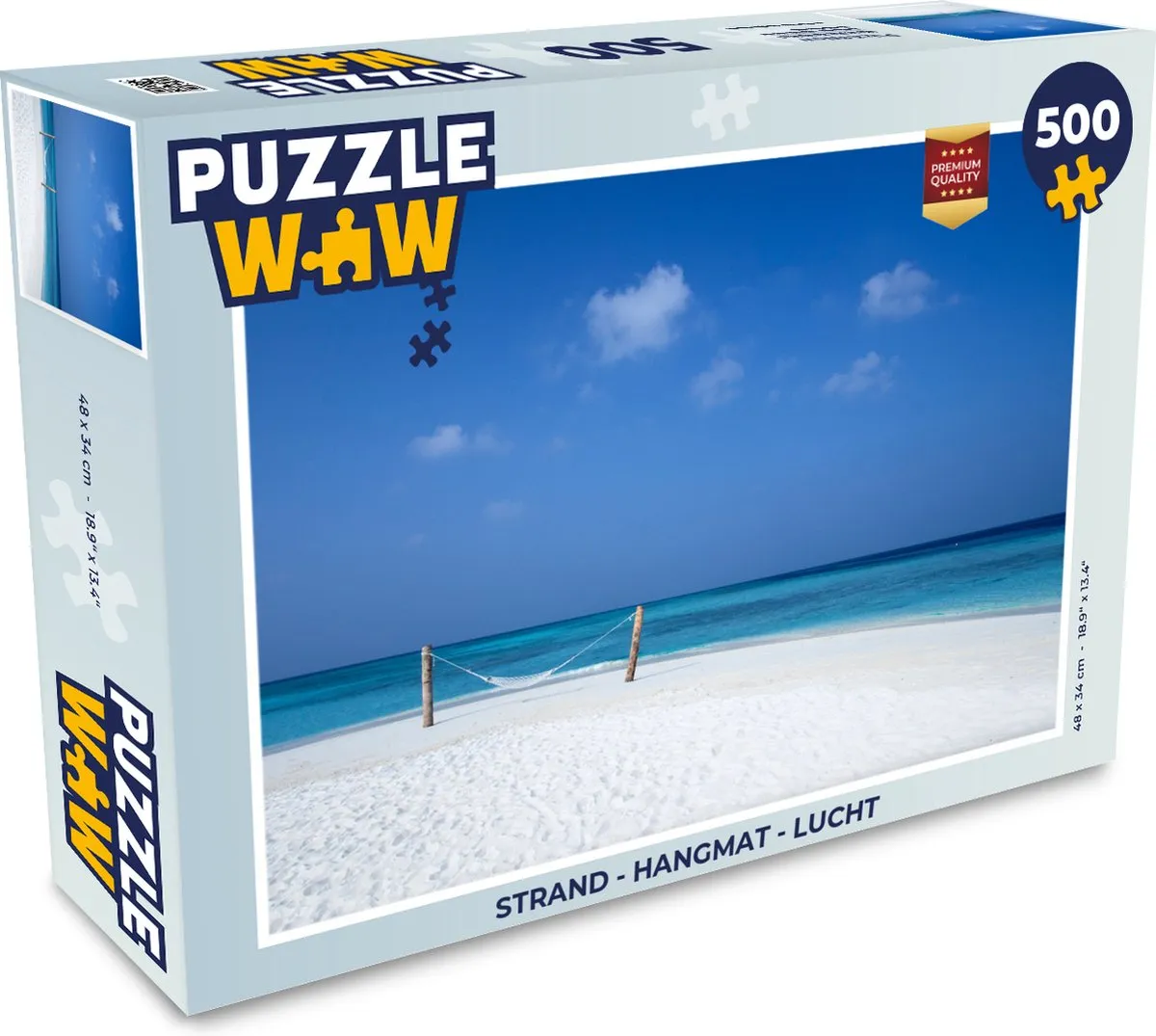 PuzzleWow Strand Hangmat Lucht Legpuzzel 500 Stuks - Multicolor