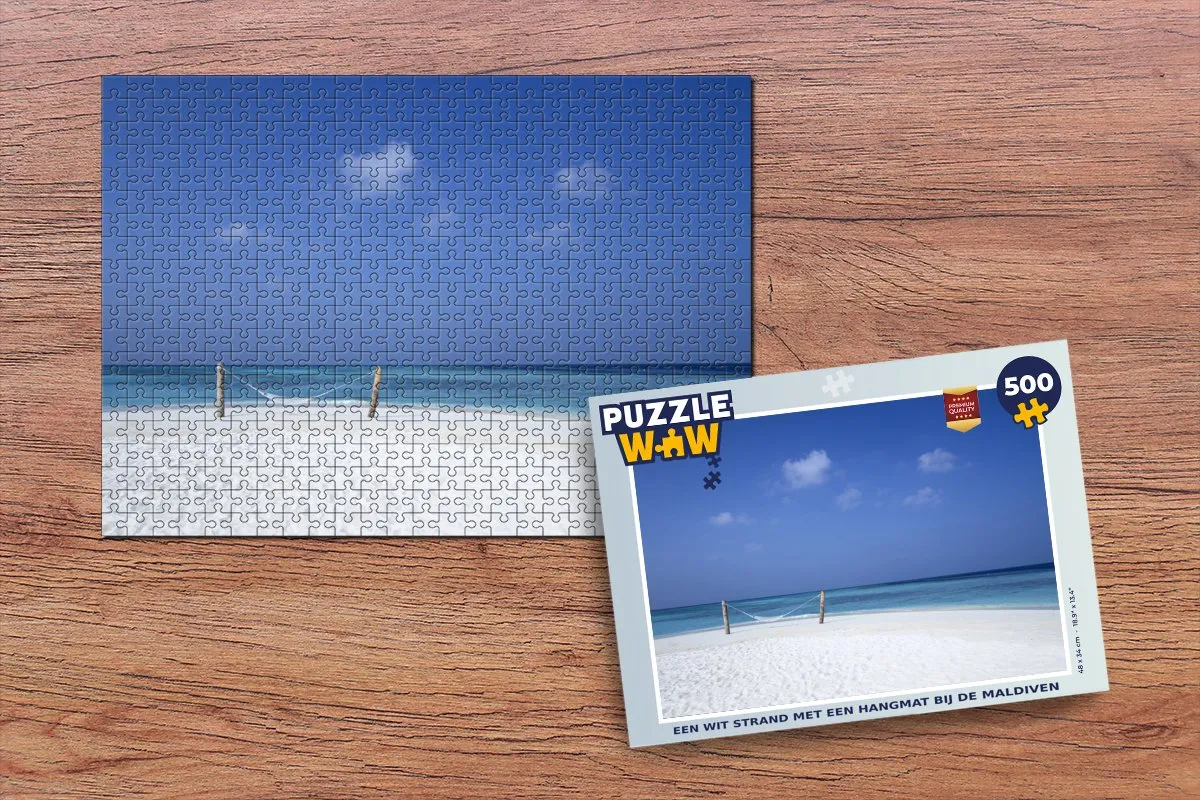 PuzzleWow Strand Hangmat Lucht Legpuzzel 500 Stuks - Multicolor