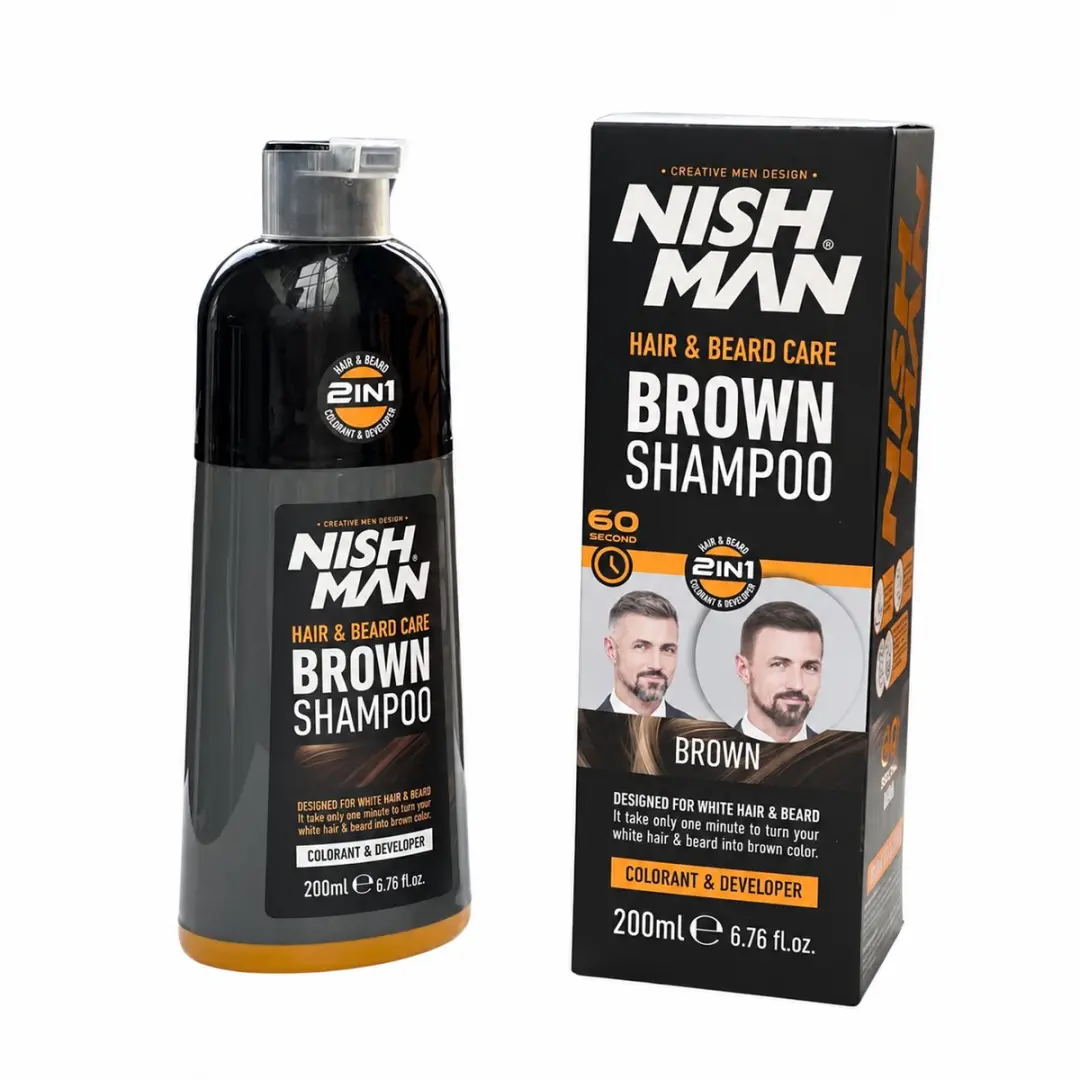 Nishman Hair & Beard Care Brown Shampoo 2-in-1