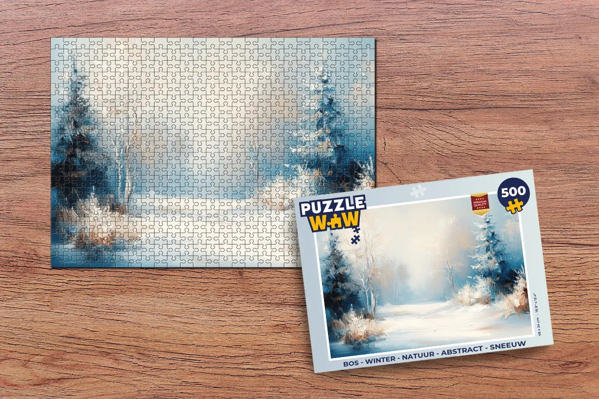 PuzzleWow Winter Natuur Abstract Sneeuw Legpuzzel 500 Stuks